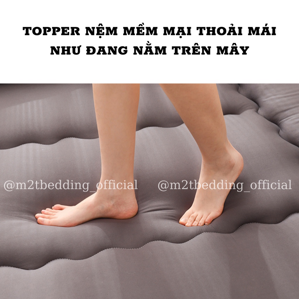 Nệm topper xuất Nhật M2T BEDDING dày mềm mịn đủ kích thước đệm gấp gọn đa năng