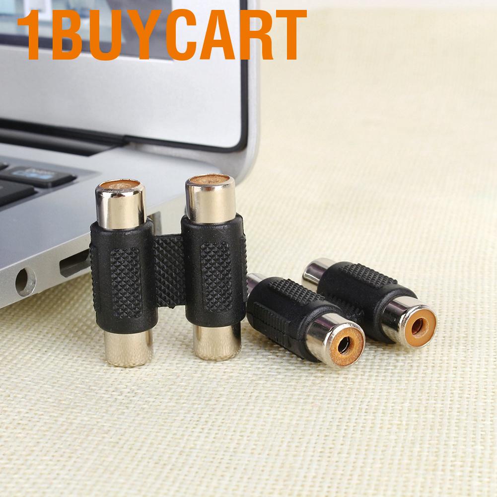 Bộ nối mở rộng chuyển đổi đầu female RCA kép màu đen