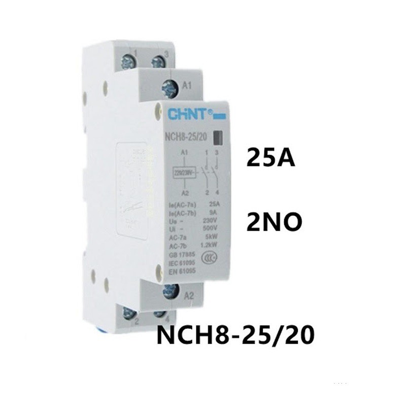 Khởi động từ 1 pha CHINT NCH8-20/20 NCH8-25/20 NCH8-40/20 NCH8-63/20 20A 25A 40A 63A 220V