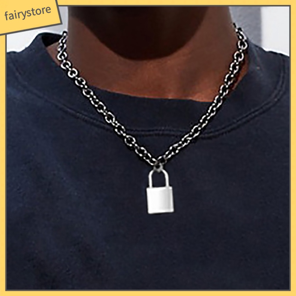 Dây chuyền dạng ổ khóa đơn giản thời trang Unisex