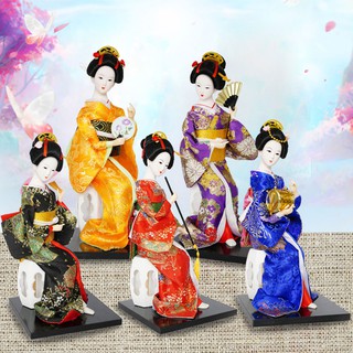 Mô Hình Búp Bê Geisha Mặc Kimono Nhật Bản