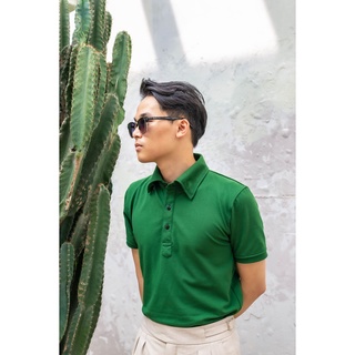Áo polo nam xanh lá classic cotton 65/35 không nhăn không phai màu Gentle Home