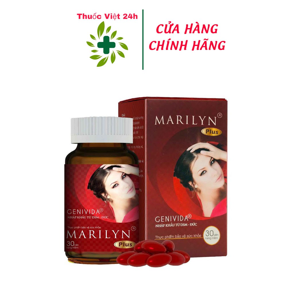 Viên Uống Marilyn Plus hỗ trợ cải thiệm, giảm các biểu hiện do suy giảm nội tiết tố nữ & giảm nguy cơ lão hóa da