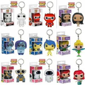 Funko Pop Móc Khóa Hình Nhân Vật Phim Baymax, Pocahontas, Sadness, Joy, Tinkerbell, Wall-e, Eve, Ariel