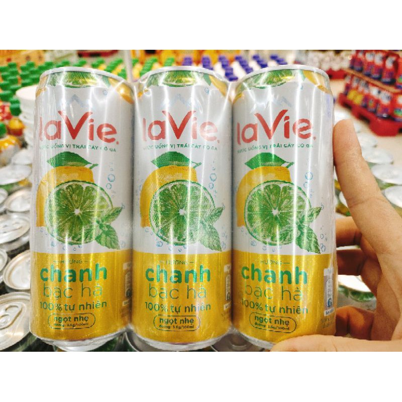 NƯỚC GIẢI KHÁT CÓ GA LAVIE CHANH BẠC HÀ 330ML