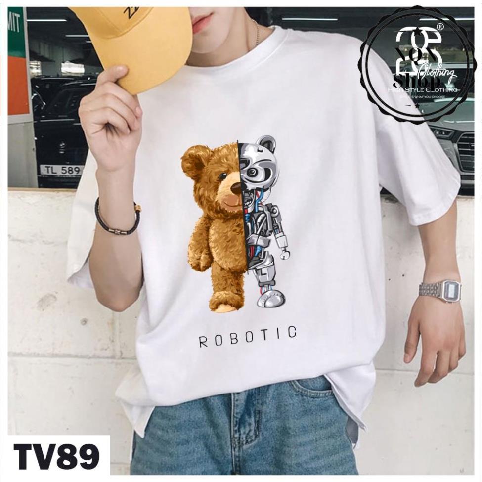 Áo Thun Cotton Nam Nữ Unisex Form Rộng NQN Shop Áo Thun Basic Tay Ngắn Style Streetwear In Hình Giấu TV89 | BigBuy360 - bigbuy360.vn