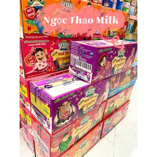 THÙNG 24 BỊCH SỮA TRÁI CÂY KUN ĐỦ VỊ NHO, CAM, DÂU, ỔI 110ml