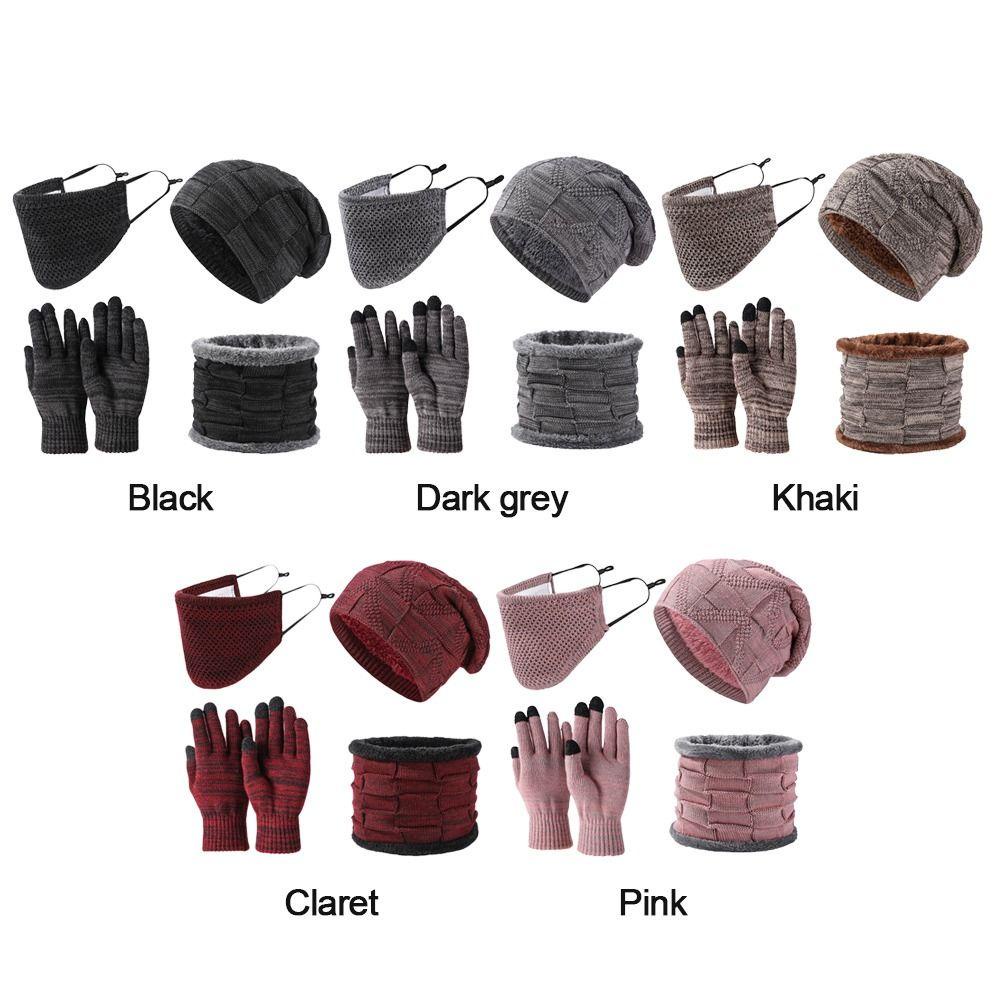 Mũ Beanie Kiêm Khăn Choàng Cổ Mùa Đông Ấm Áp
