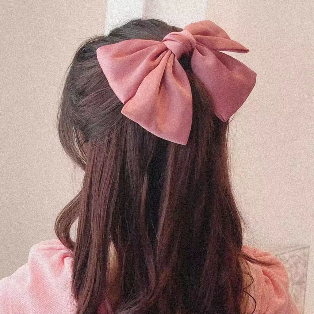 Kẹp Tóc Nơ Vải Phong Cách Hàn Quốc Cổ Điển Thời Trang Cho Nữ