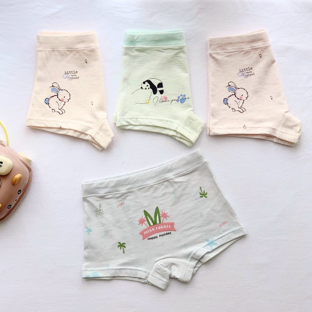 Set Ngẫu Nhiên 3 Quần Chip Đùi Cao Cấp Chất Thun Cotton Mềm Cho Bé Gái MINTSCLOSET Từ 1-4 Tuổi - QR8607