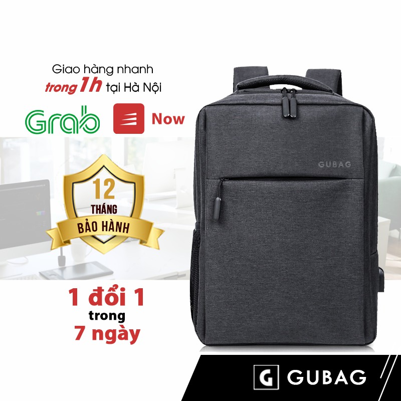 Balo Laptop chính hãng GUBAG, chống nước, chống sốc, đựng laptop 13inch, 14inch, 15,6 inch thoải mái đi làm, du lịch