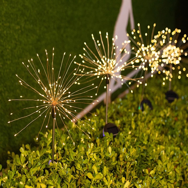 Dây Đèn LED 90 / 120 / 150 / 200 Bóng 120 Bóng Hình Pháo Hoa Trang Trí Sân Vườn Đẹp Mắt