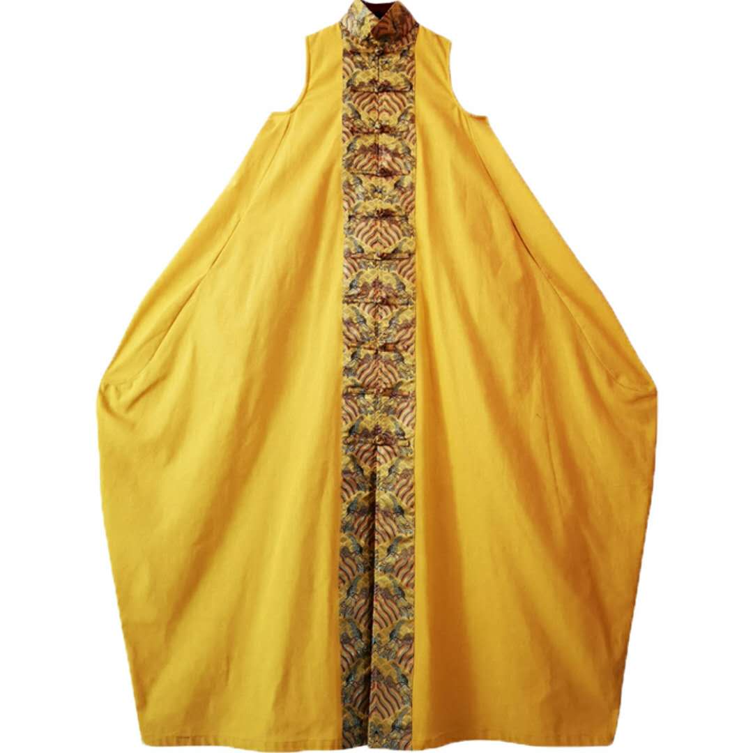 "Tôi Là Juliet" ban đầu màu vàng khâu nước biển rồng lớn khóa đứng cổ áo phong cách quốc gia Phong cách ăn mặc