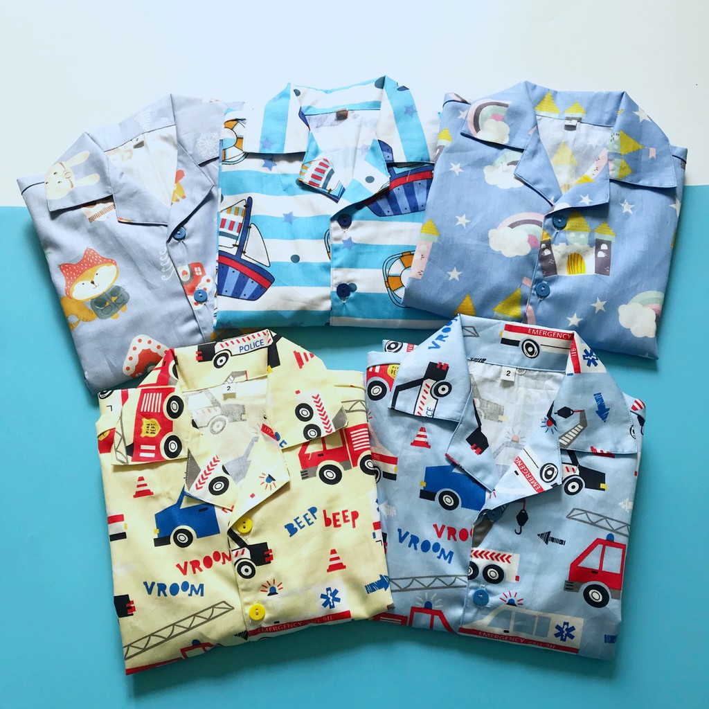 Pijama Cho Bé dài tay vải cotton hút mồ hôi - Nhiều mẫu bé trai bé gái size 10-45kg