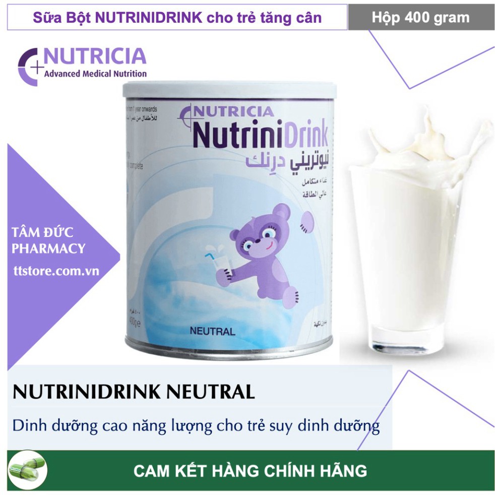 NUTRINIDRINK [Hộp 400g] - Sữa bột năng lượng cao cho trẻ suy dinh dưỡng [nutrinidrink powder]