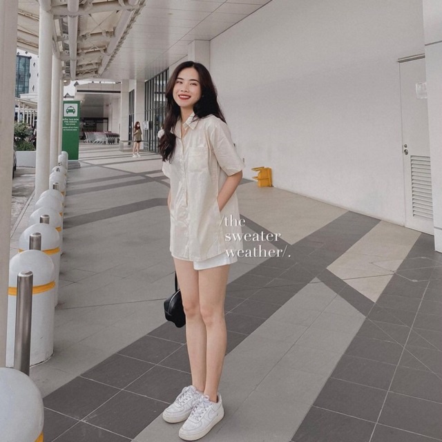 Áo sơ mi xẻ tà vạt hai bên cài cúc sườn cách điệu đủ màu siêu hot