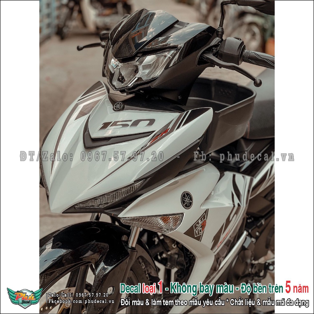 Tem rời Exciter 150 y15zr trắng đen (2)