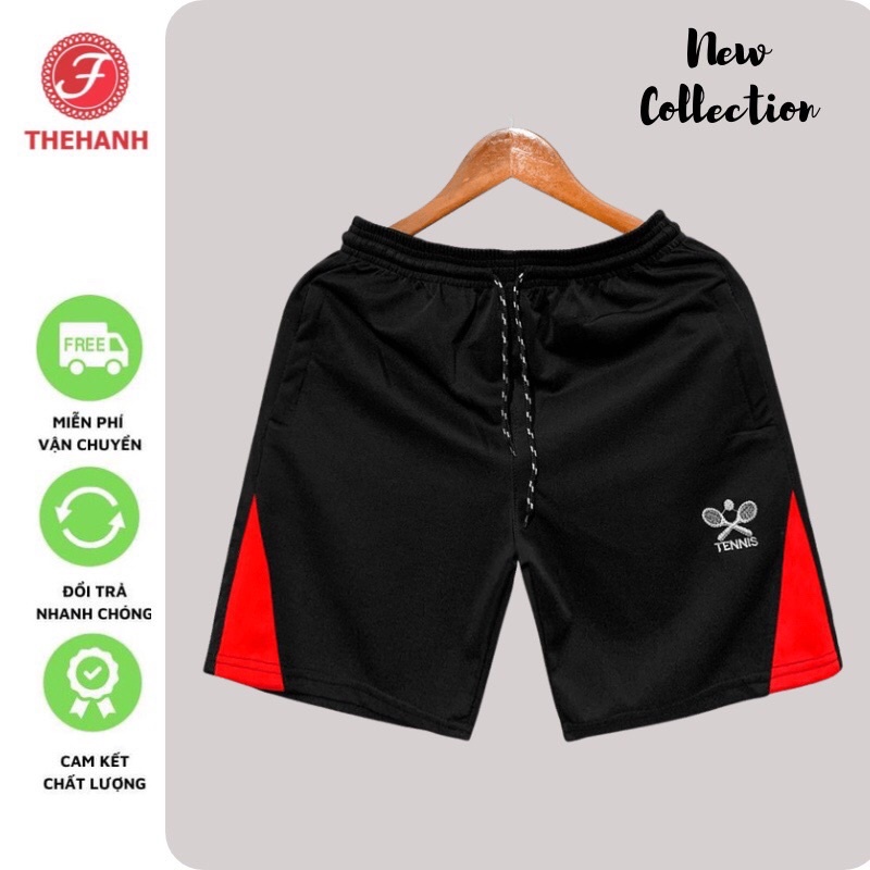 Quần cầu lông nam thể thao - quần đùi nam thể thao vải thun poly dày dặn TH STORE