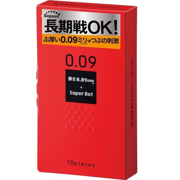 Bao cao su Siêu Gân gai Tăng khoái cảm Sagami 0.09 Nhật Bản (hộp 10 chiếc)