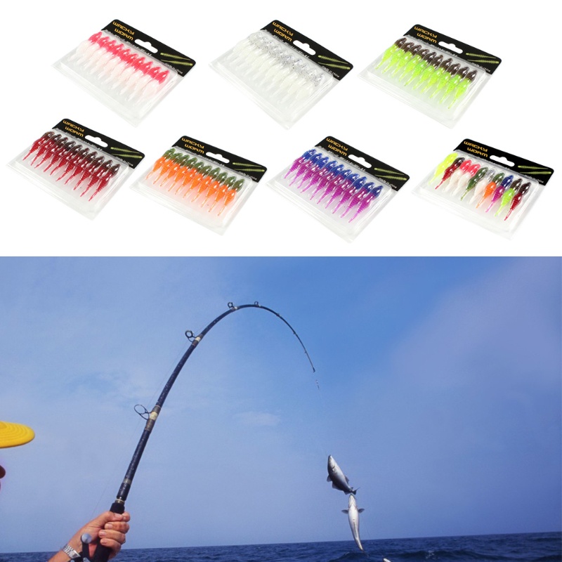 Mồi Câu Cá Nhân Tạo Bằng Nhựa Mềm Hình Giun Mềm Có Móc