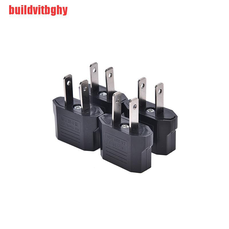 {buildvitbghy}4PCS EU Euro Europe to US USA Power Jack Wall Plug Converter Travel Adapter NEW OSE