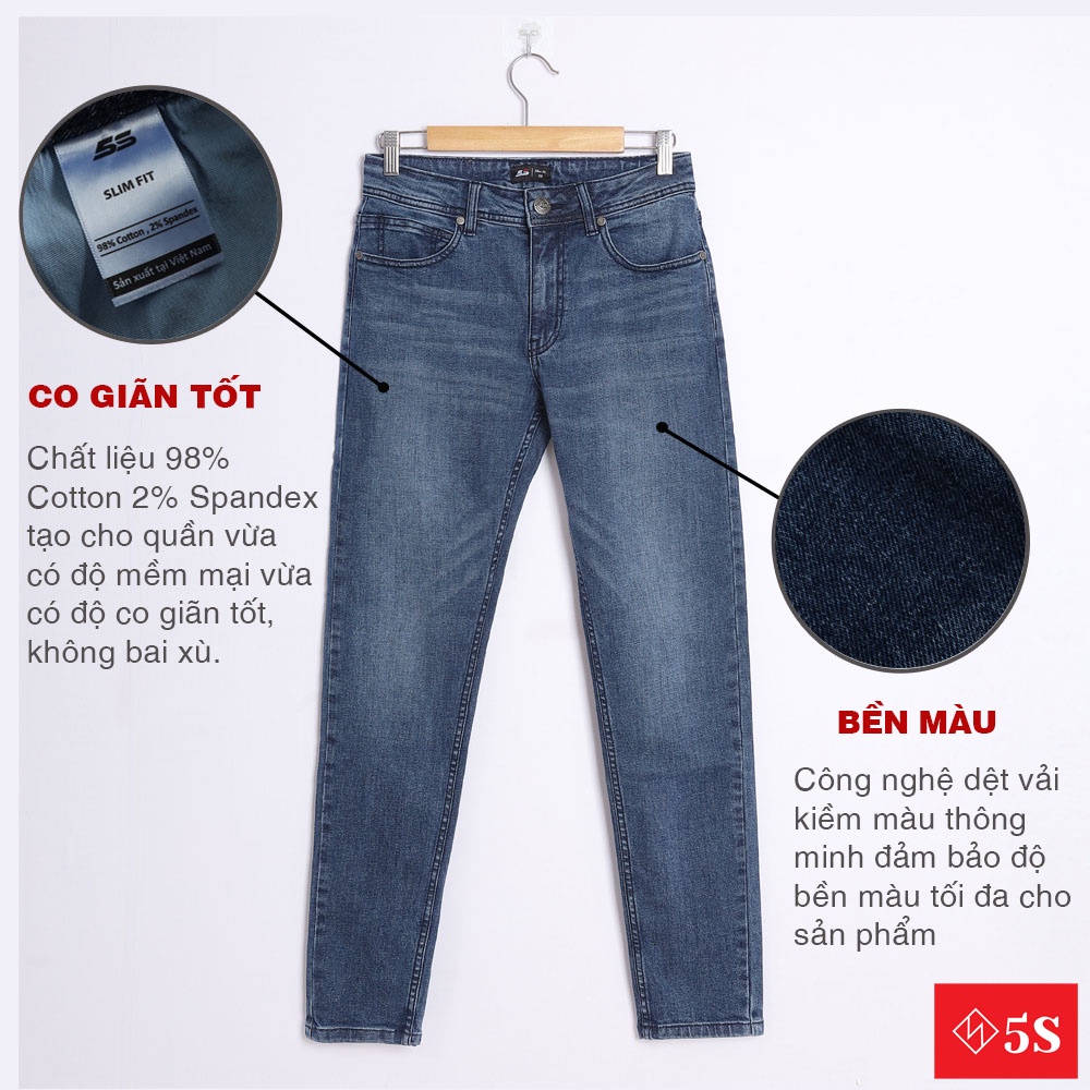 Quần Jean Nam 5S (3 Màu) Cơ Bản, Chất  Cotton Cực Mềm Mại, Co Giãn Tốt, Không Bai Xù, Bền Màu, Phom Trẻ Trung (QBD) | BigBuy360 - bigbuy360.vn