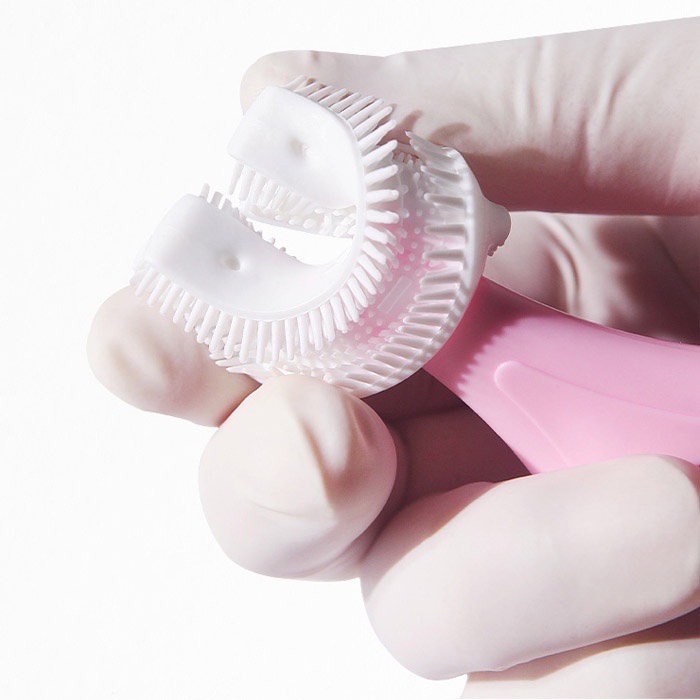 Bàn chải chữ U silicon siêu mềm cho bé, bàn chải đánh răng trẻ em, bàn chải tập đánh răng