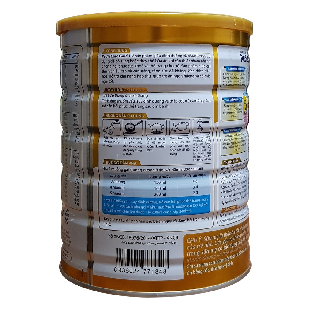 Sữa Pediacare Gold 1 - 400g - 900g | Date Mới Nhất, Giá Tốt Nhất | Babivina (pedia care gold)