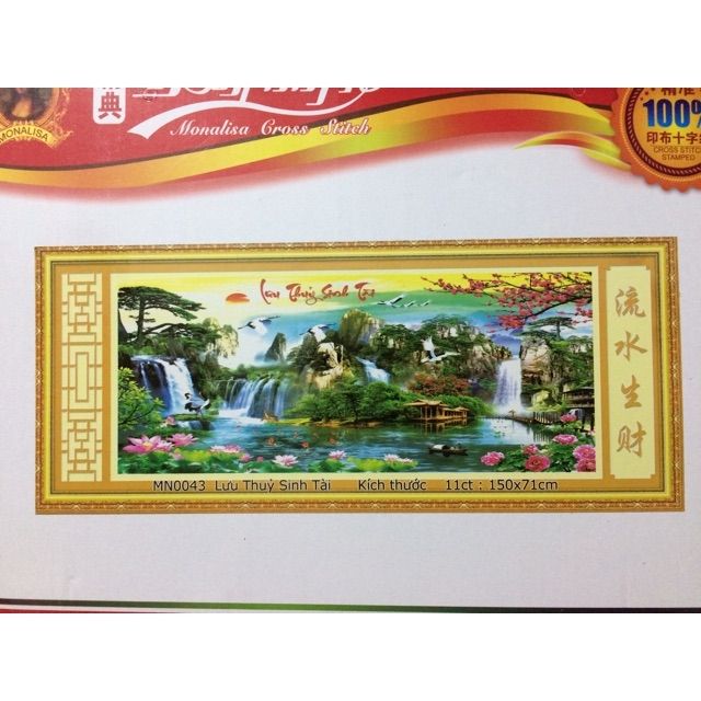 Tranh thêu chữ thập Phong cảnh Lưu thủy sinh tài MN0043 ( 150x71) MN0044 (