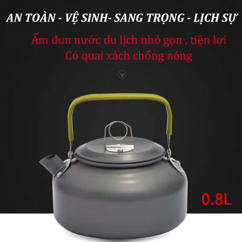 BỘ NỒI NẤU ĂN dã ngoại COOKING SET DS308 - BỘ NỒI DU LỊCH CAO CẤP, ĐA NĂNG 3 món có vung Dùng cho 2-3 người PICNIC NHÓM