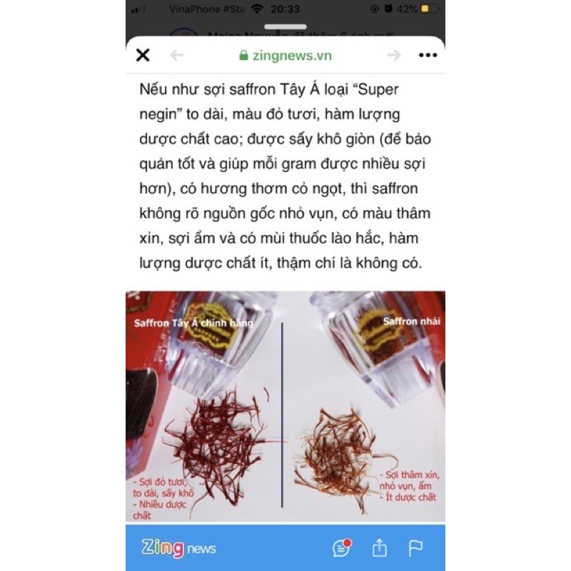 [Chính hãng] Safron Tây Á 1g
