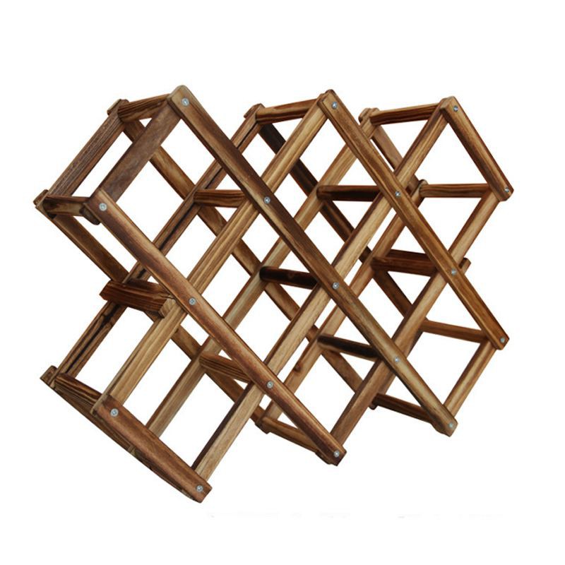 Giá để rượu vang 10 ngăn bằng gỗ có thể gập kích thước 45*31*30cm