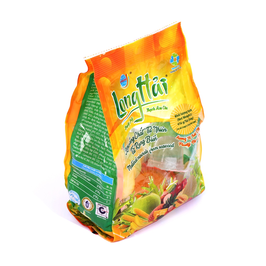 Thạch Rau Câu Long Hải Hương Vị Tổng Hợp Trọng Lượng Túi 416 G