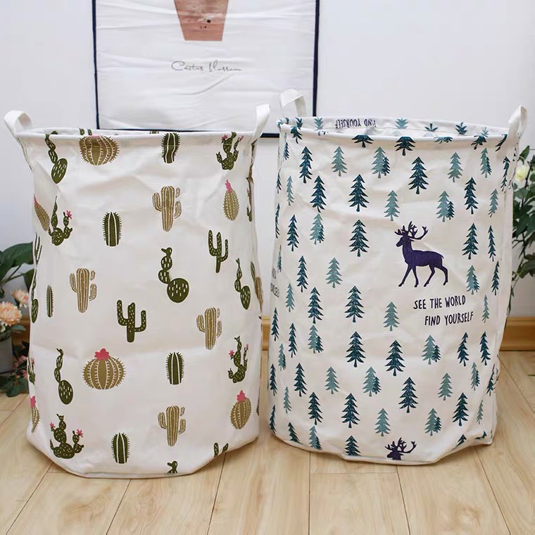 Giỏ Vải Đựng Đồ Đa Năng, Sọt Vải Để Quần Áo Vải Bố Chống Thấm Nước Có Quai Cỡ Lớn 88088
