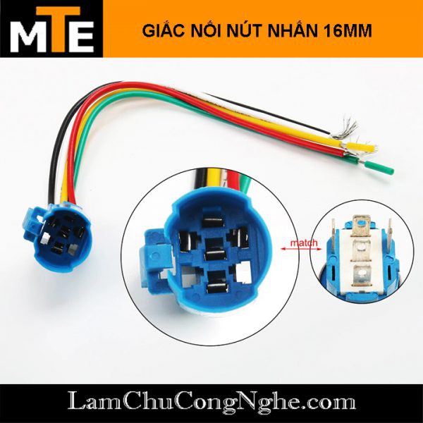 Nút nhấn nhả chống nước có led 16mm 24V