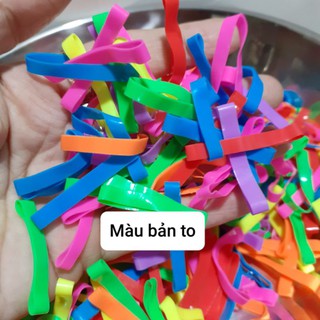 Túi Zip 100 gam thun cột tóc bản to (đen/màu/trong/nhũ)