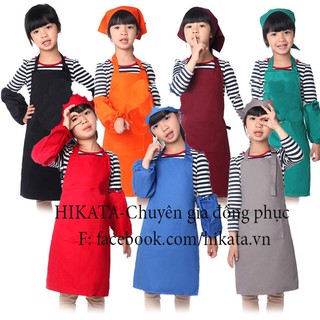 Set tạp dề nhí cho bé nấu ăn gồm tạp dề, khăn đầu