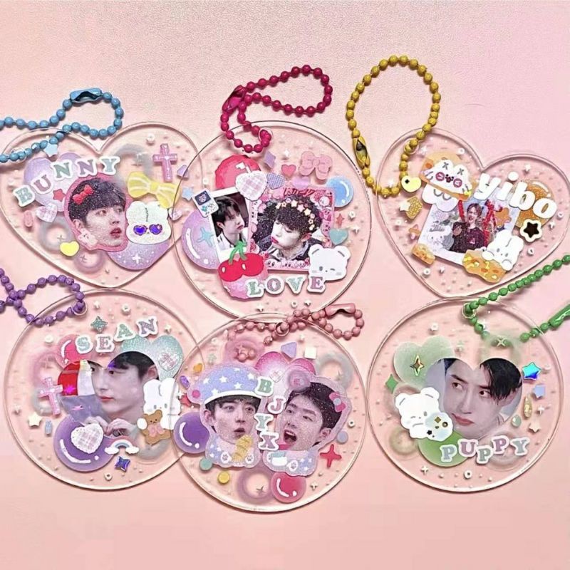 THẺ MÓC KHÓA |Móc khóa nhựa trong suốt Acrylic tự trang trí / Móc khóa DIY / Phụ kiện handmade