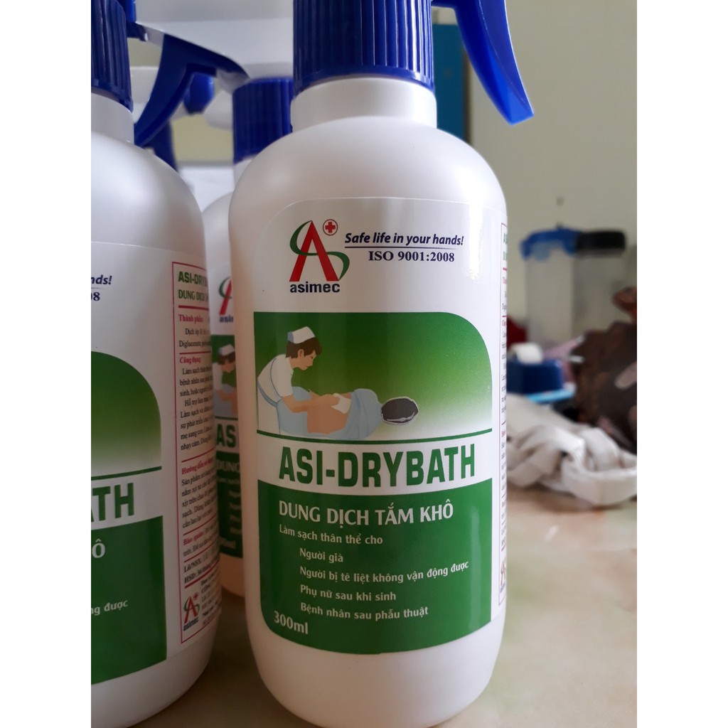 Dung dich tắm khô và gội khô ASI DRYBATH