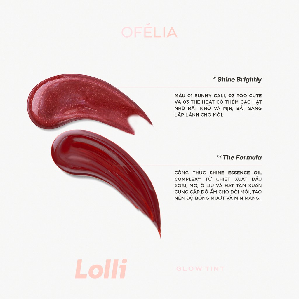 Set Son OFÉLIA Glacier Velvet Tint + Lolli Glow Tint (5g x 3.9g)