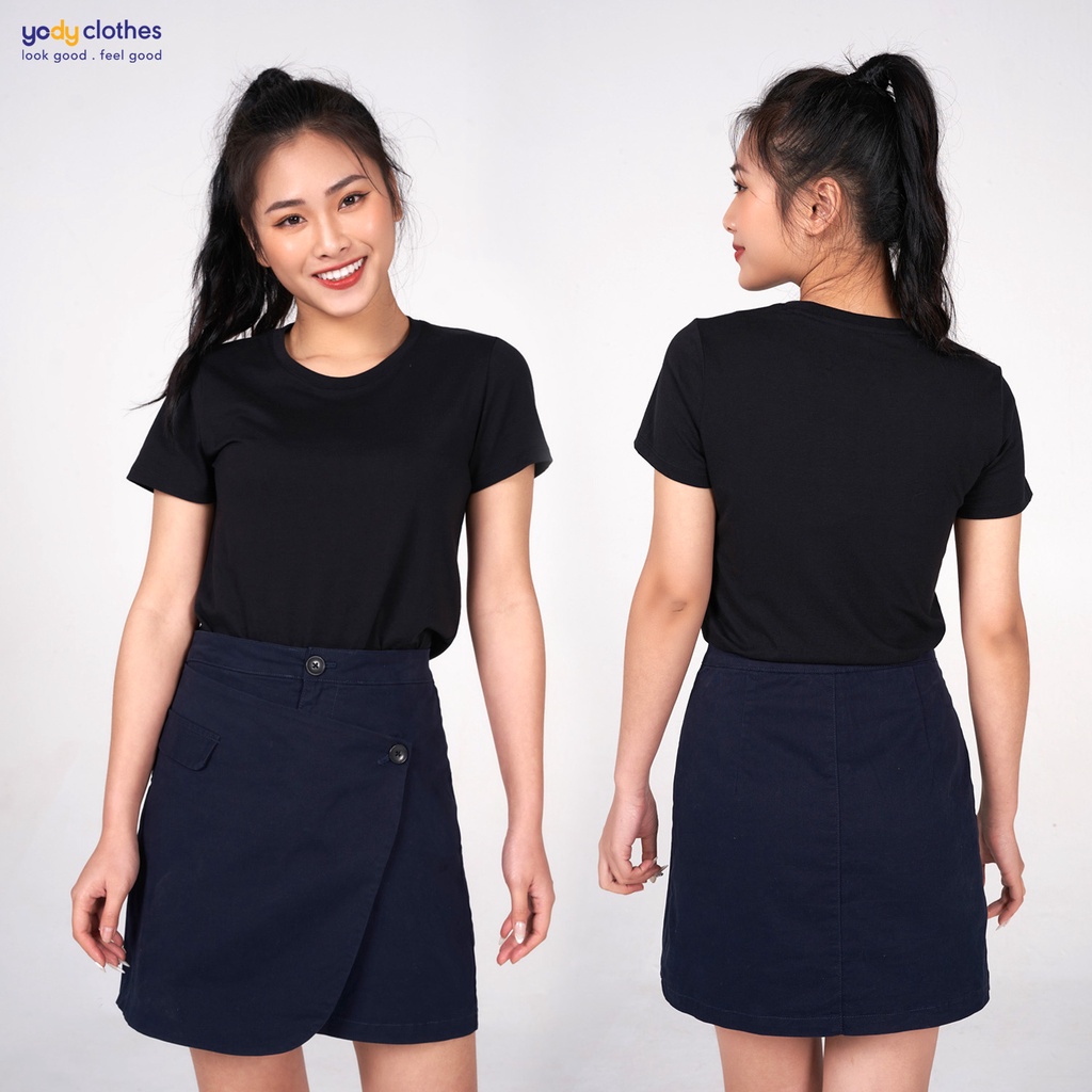[SALE 50%] Áo thun trơn nữ YODY tay ngắn vải cotton organic thoáng mát đôi nam nữ có bigsize TSN5346