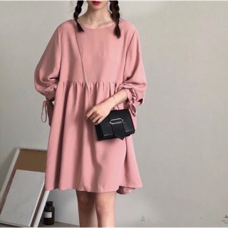 Đầm babydoll voan hồng siêu xinh