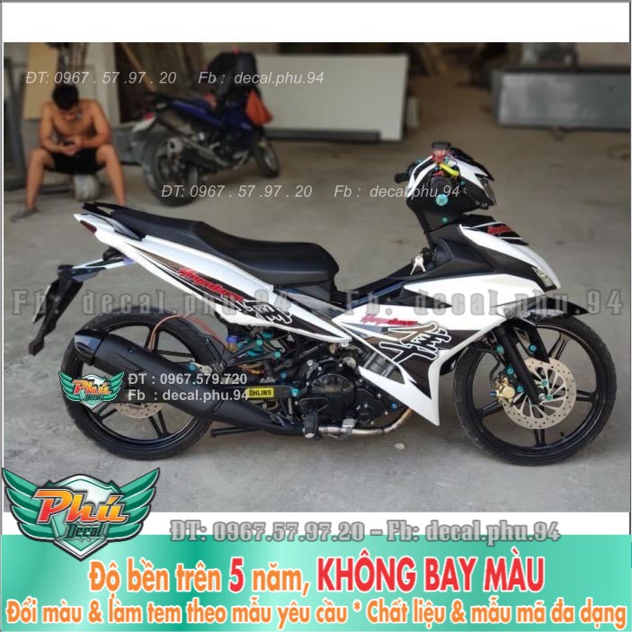 Tem rời Exciter 150 Trắng đen Hayabusa (B) -1