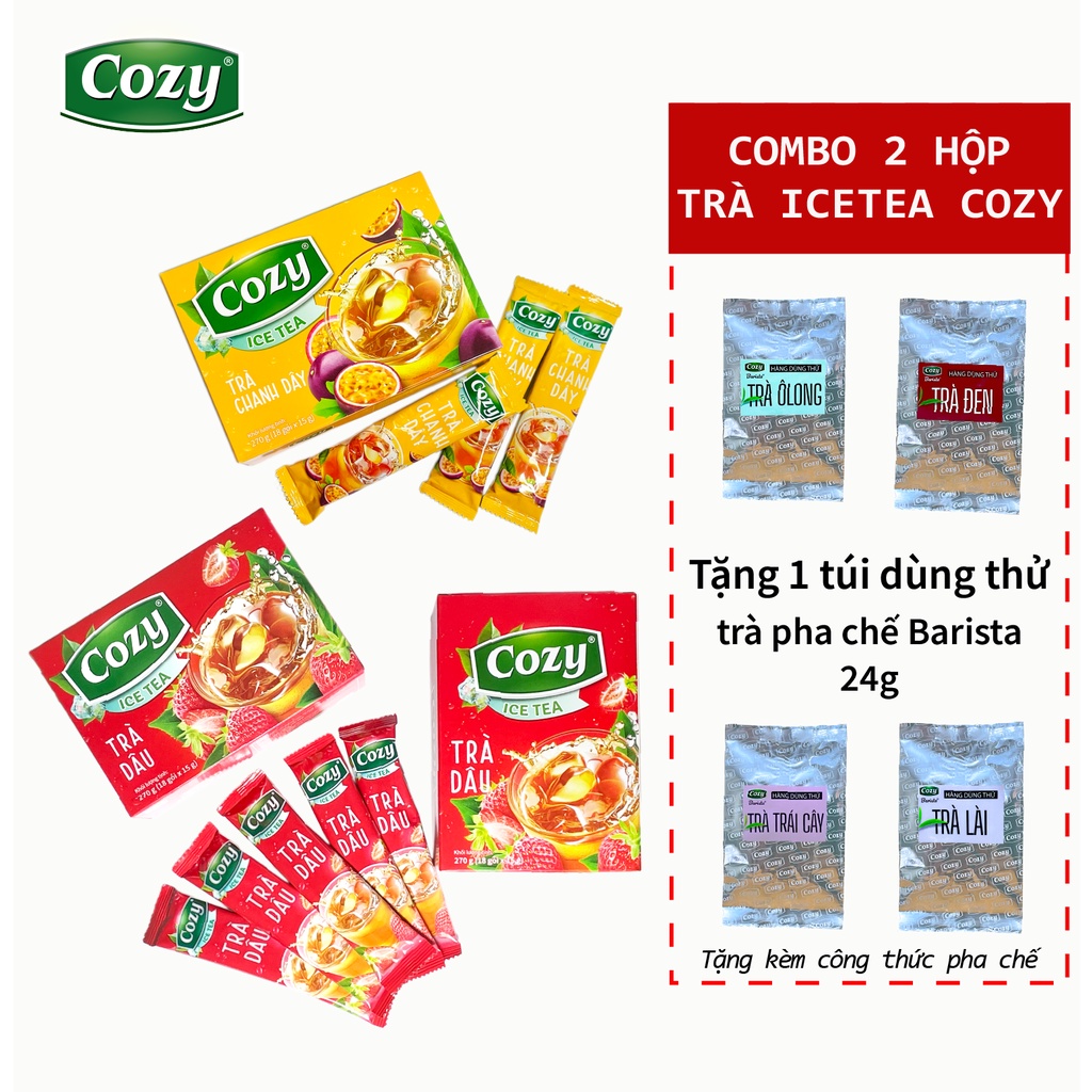 Combo 02 Hộp Cozy Trà Hòa Tan + Tặng Kèm 01 Mẫu Dùng Thử Trà Barista