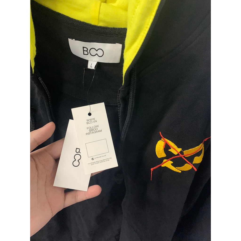 ÁO KHOÁC NỈ NAM, NỮ UNISEX BOO STICKER UNRECYCLE LOVE