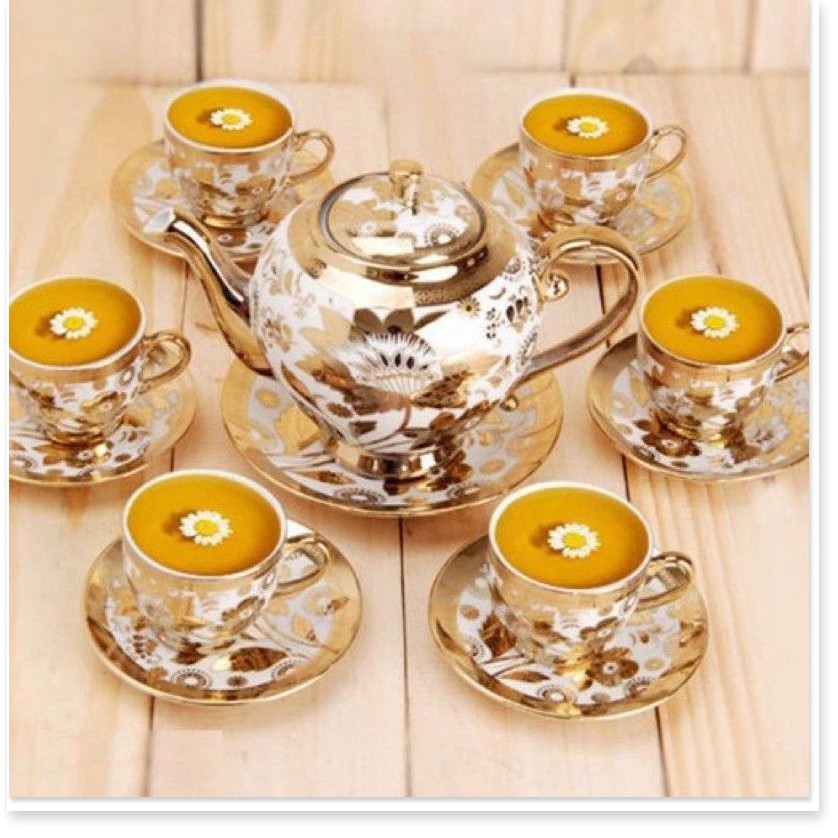 Bộ tách trà nhật nhũ vàng hoàng gia-Bộ tách uống trà cao cấp