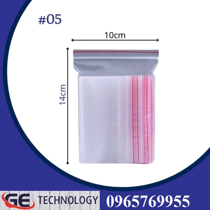 10 Túi Zip Chỉ Đỏ Túi Zipper Bấm Miệng Loại Dày Hàng Có Sẵn Nhiều Kích Thước Túi zip chỉ đỏ (zip PE, zip lock, zip viền
