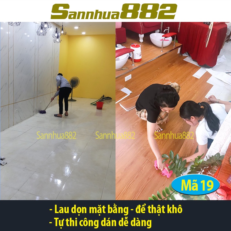 Sàn nhựa giả gỗ có sẵn keo tự dính nhựa nguyên sinh hàng loại 1 chống nước