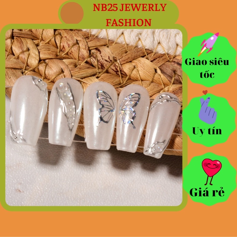 Vỉ 180 sticker dán móng tráng gương siêu xinh cho bạn gái