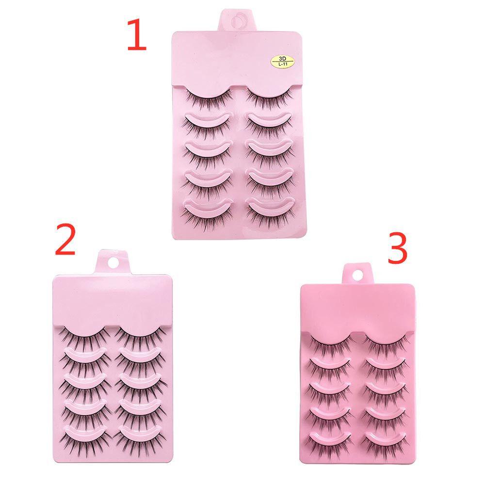 CACTU Set 5 Cặp Lông Mi Giả Trong Suốt Tái Sử Dụng Phong Cách Nhật Bản